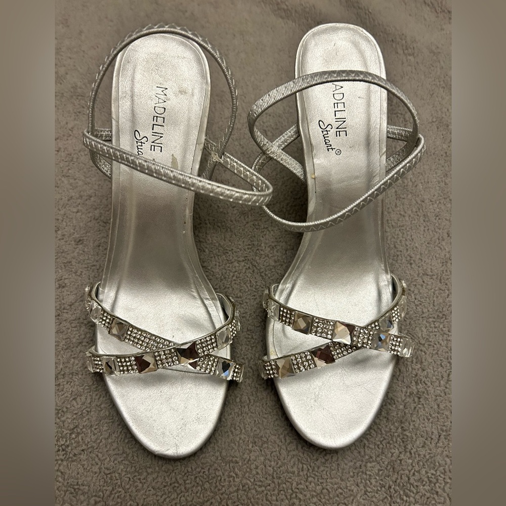 Madeline Stuart Silver embellished heels